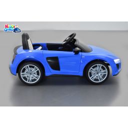 Audi R8 Performance 12 Volts bleu ascari, voiture électrique pour enfant télécommande parentale 2.4 Ghz, 12 Volts, 2 moteurs