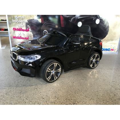 Destockage BMW Série 6 GT Noir Métallisée, voiture électrique enfant, 12 Volts, 2 moteurs