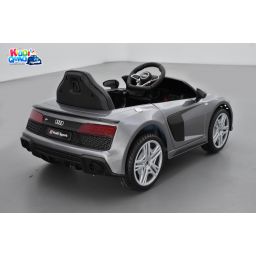 Audi R8 Performance 12 Volts gris daytona, voiture électrique pour enfant télécommande parentale 2.4 Ghz, 12 Volts, 2 moteurs