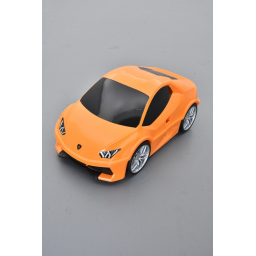 Valise voiture enfant sport orange, valisette forme voiture bébé
