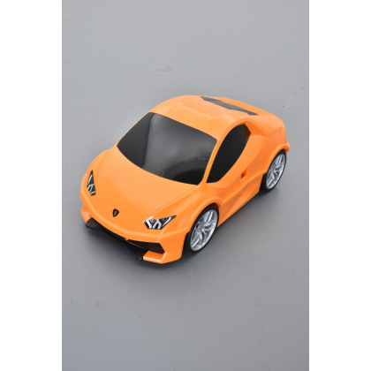 Valise voiture enfant sport orange, valisette forme voiture bébé