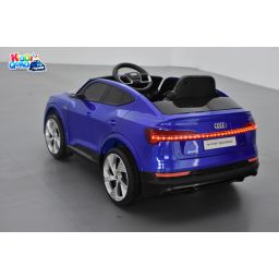 Audi E-TRON Bleu Métallisée, voiture électrique enfant télécommande parentale, 12 Volts - 4 moteurs