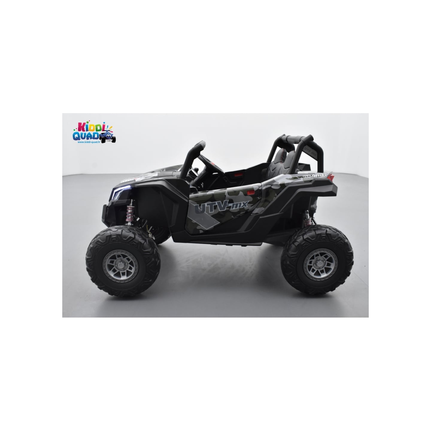 Buggy Scorpion 24 Volts 7Ah camouflage, 4 moteurs de 60 watts, buggy deux places, buggy électrique enfant