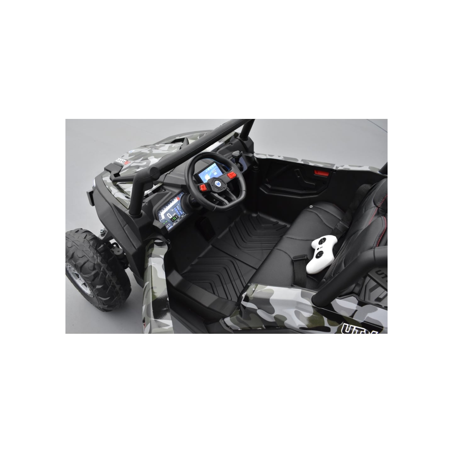 Buggy Scorpion 24 Volts 7Ah camouflage, 4 moteurs de 60 watts, buggy deux places, buggy électrique enfant