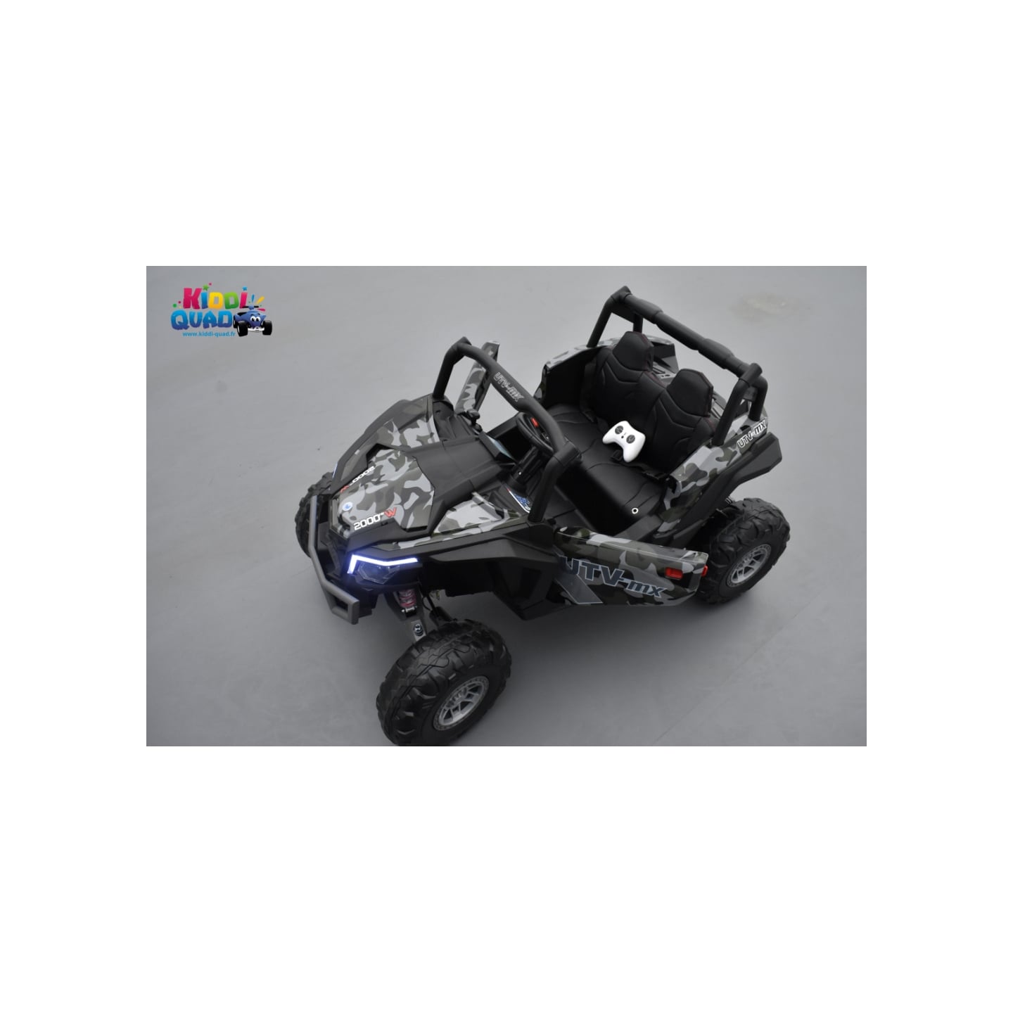 Buggy Scorpion 24 Volts 7Ah camouflage, 4 moteurs de 60 watts, buggy deux places, buggy électrique enfant