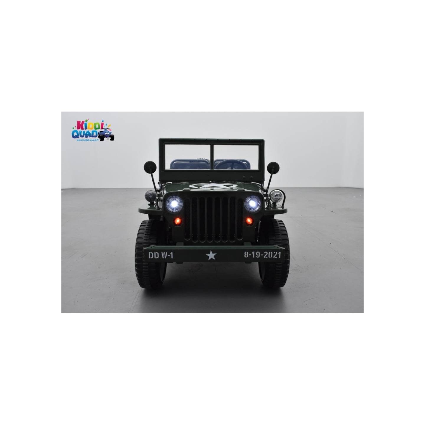Jeep Willys 24 Volts 3 places verte, 4x4 électrique enfant, 24V - 4 moteurs