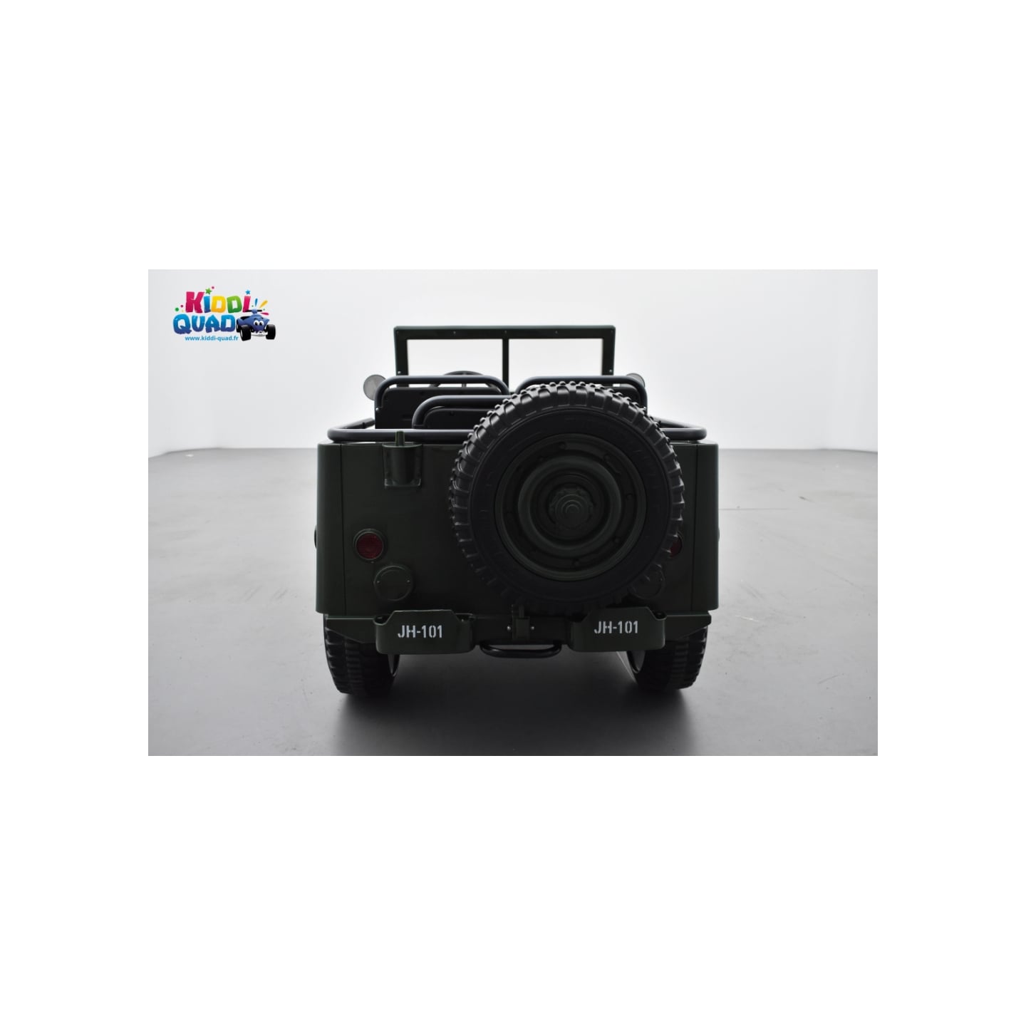 Jeep Willys 24 Volts 3 places verte, 4x4 électrique enfant, 24V - 4 moteurs