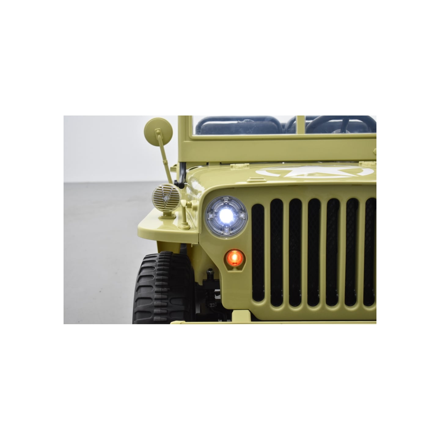 Jeep Willys 24 Volts 3 places sable, 4x4 électrique enfant, 24V - 4 moteurs