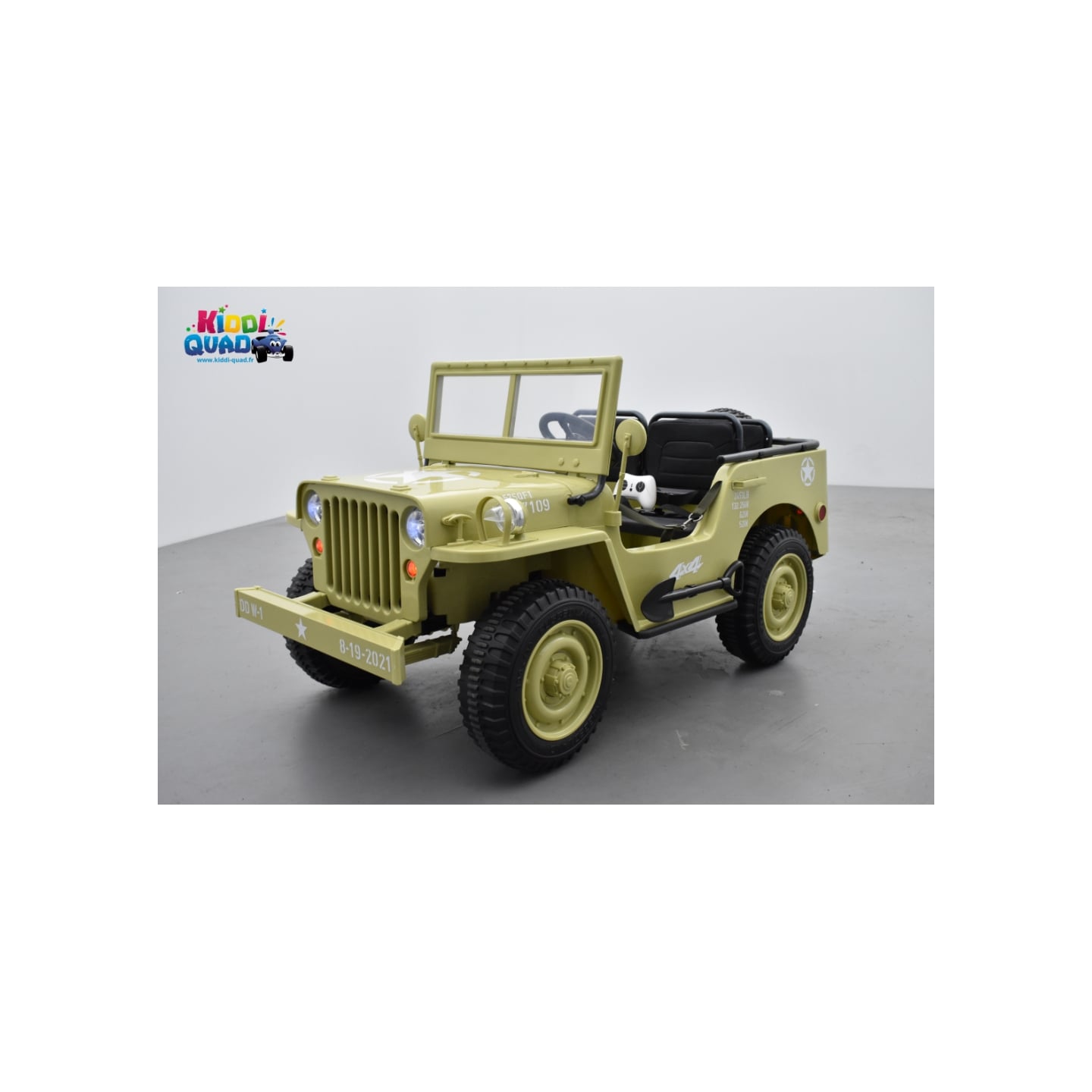 Jeep Willys 24 Volts 3 places sable, 4x4 électrique enfant, 24V - 4 moteurs