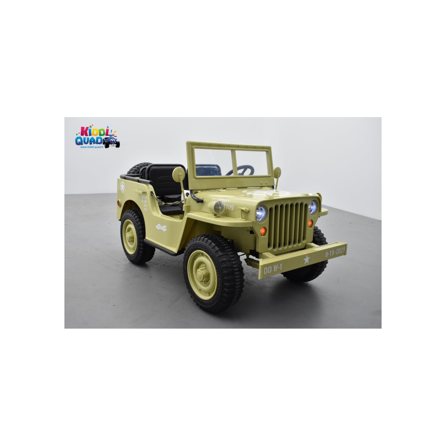 Jeep Willys 24 Volts 3 places sable, 4x4 électrique enfant, 24V - 4 moteurs