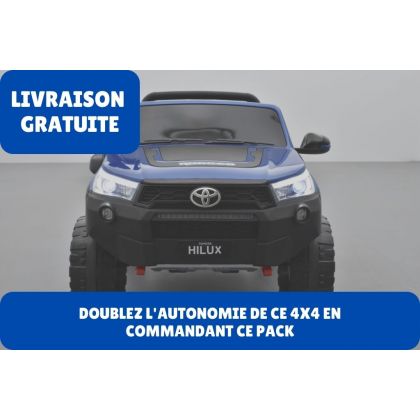 Pack Toyota Hilux bleu + 2ème chargeur + batt. 24V 14Ah + housse + plaque
