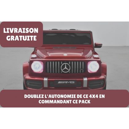Pack Mercedes G63 24V rouge + 2ème chargeur + batt. 24V 14Ah + housse + plaque