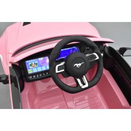 Ford Mustang GT Rose avec écran MP4, voiture électrique pour enfant 24 volts 1 place