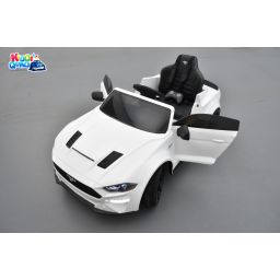 Ford Mustang GT Blanc avec écran MP4, voiture électrique pour enfant 24 volts 1 place