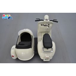 Scooter Piaggio Vespa PX150 Side-car Beige, 2 places, électrique pour enfant 12 volts