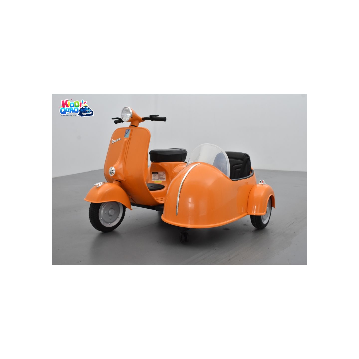 Scooter Piaggio Vespa PX150 Side-car Orange, 2 places, électrique pour  enfant 12 volts
