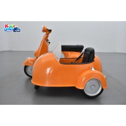 Scooter Piaggio Vespa PX150 Side-car Orange, 2 places, électrique pour enfant 12 volts