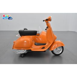 Scooter Piaggio Vespa PX150 Side-car Orange, 2 places, électrique pour enfant 12 volts