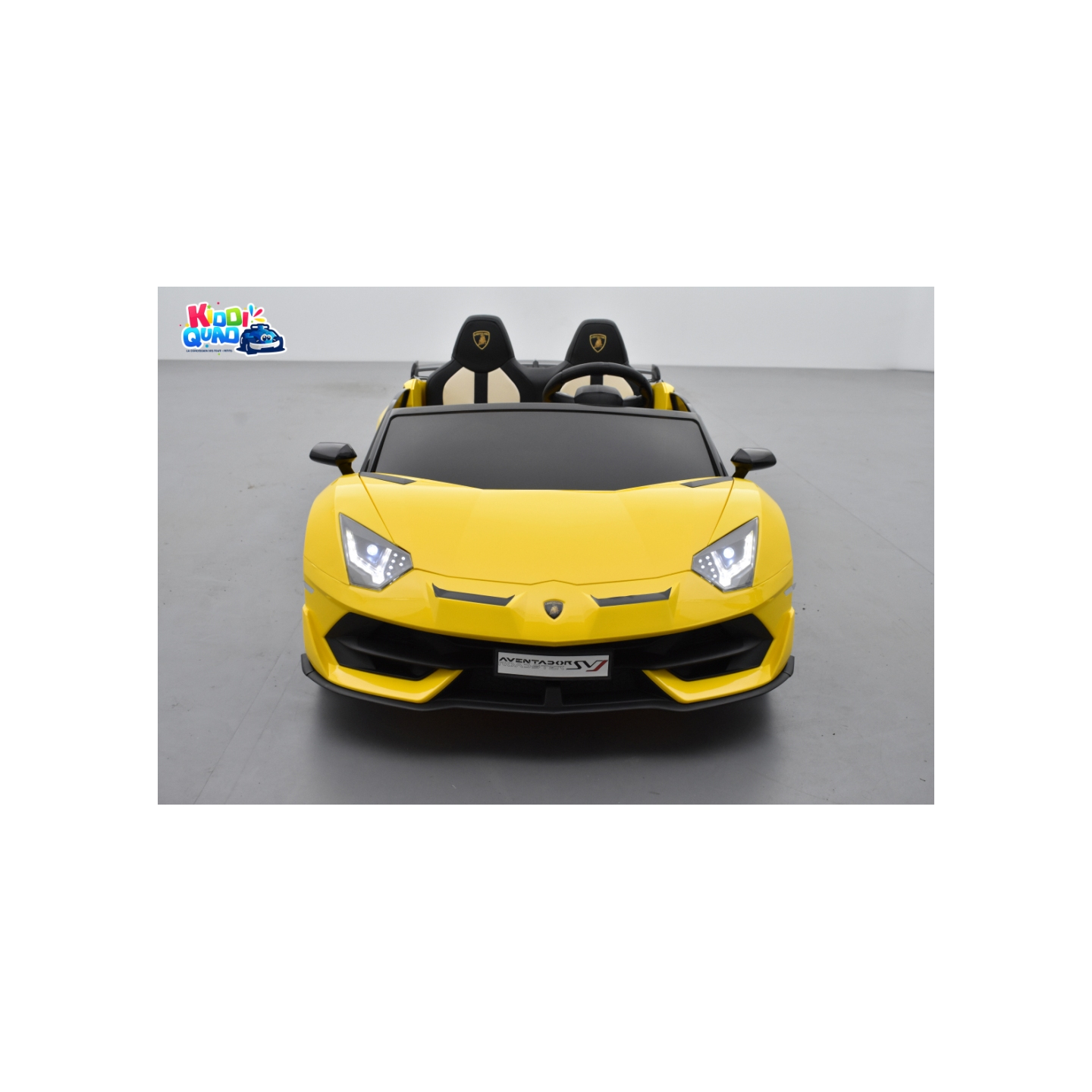 Lamborghini SVJ 2 places jaune, voiture électrique pour enfant, 24 volts - 4 moteurs