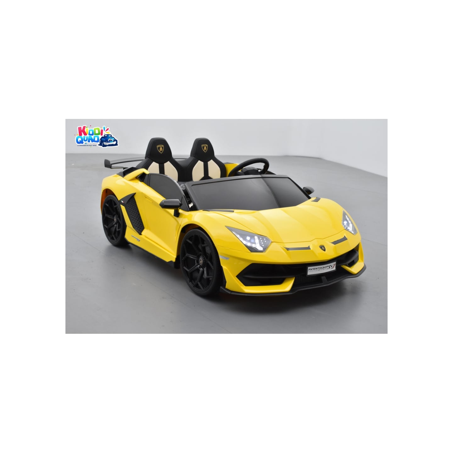 Lamborghini SVJ 2 places jaune, voiture électrique pour enfant, 24 volts - 4 moteurs