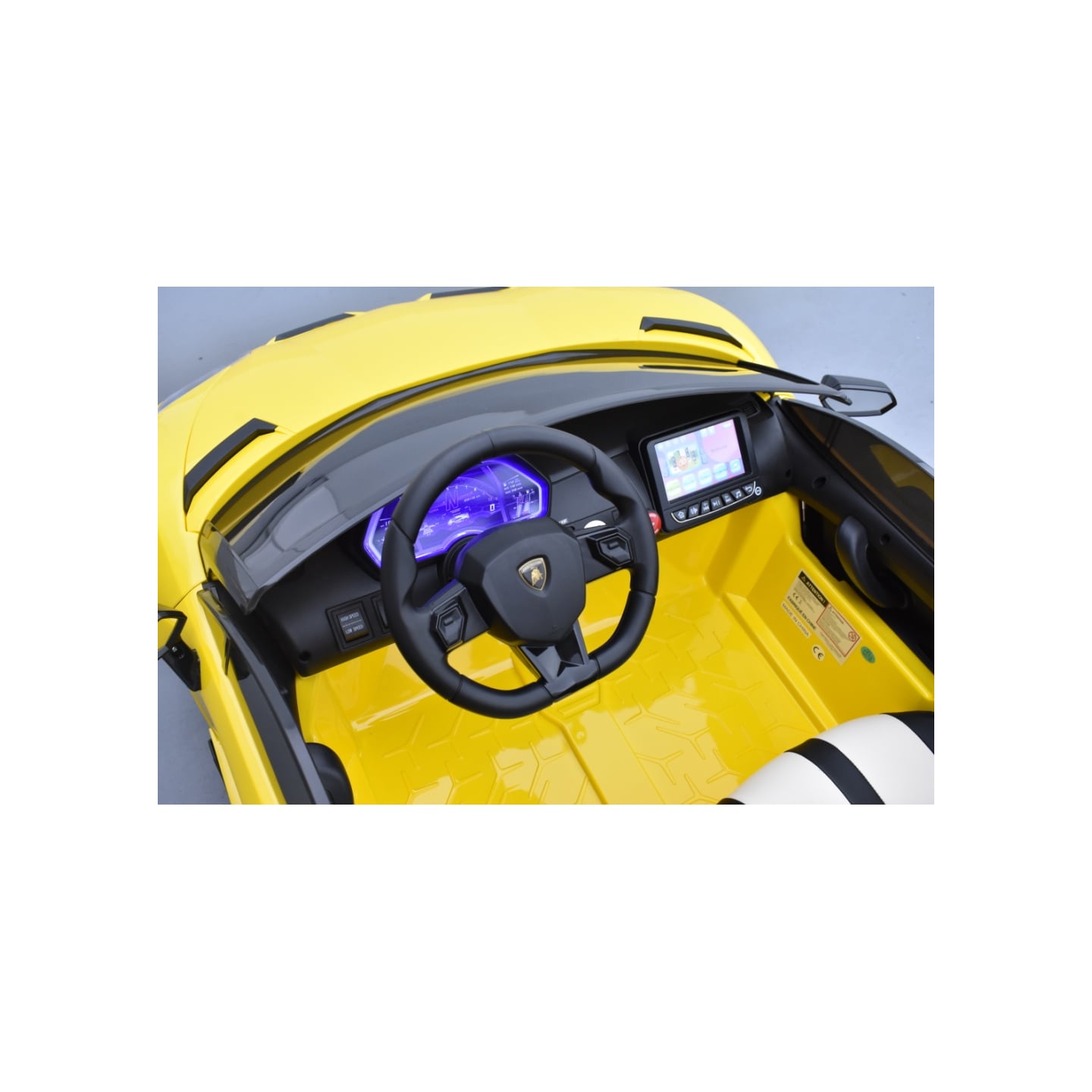 Lamborghini SVJ 2 places jaune, voiture électrique pour enfant, 24 volts - 4 moteurs