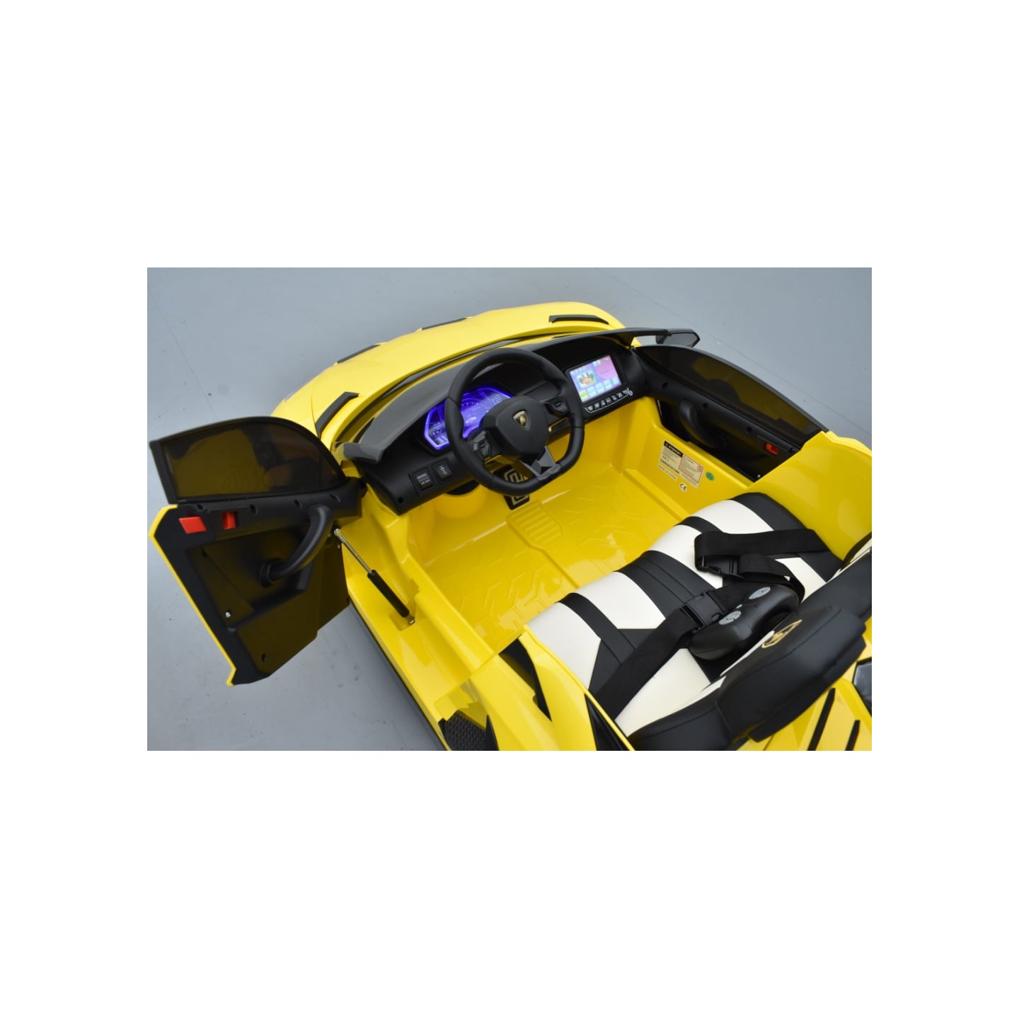 Lamborghini SVJ 2 places jaune, voiture électrique pour enfant, 24 volts - 4 moteurs