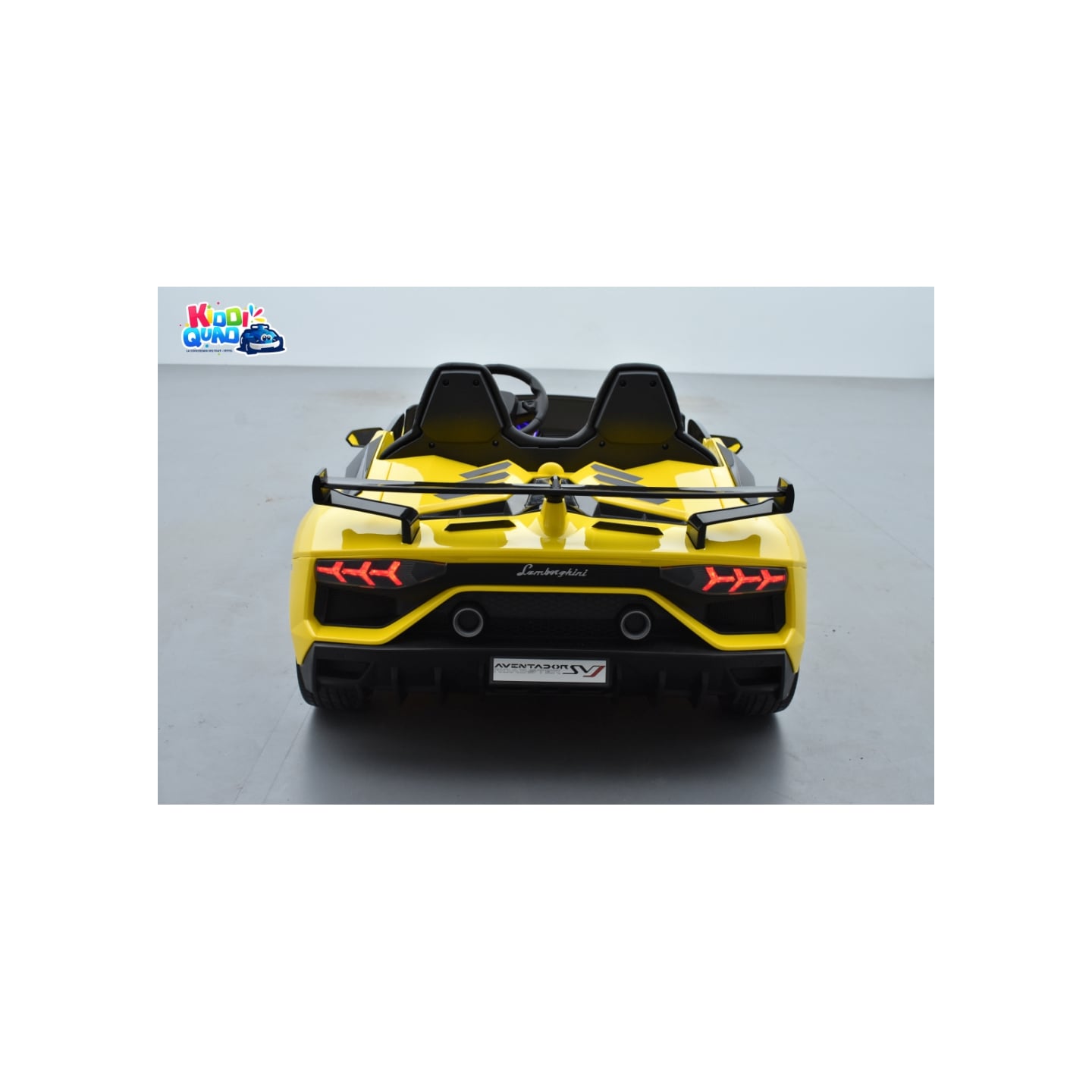 Lamborghini SVJ 2 places jaune, voiture électrique pour enfant, 24 volts - 4 moteurs