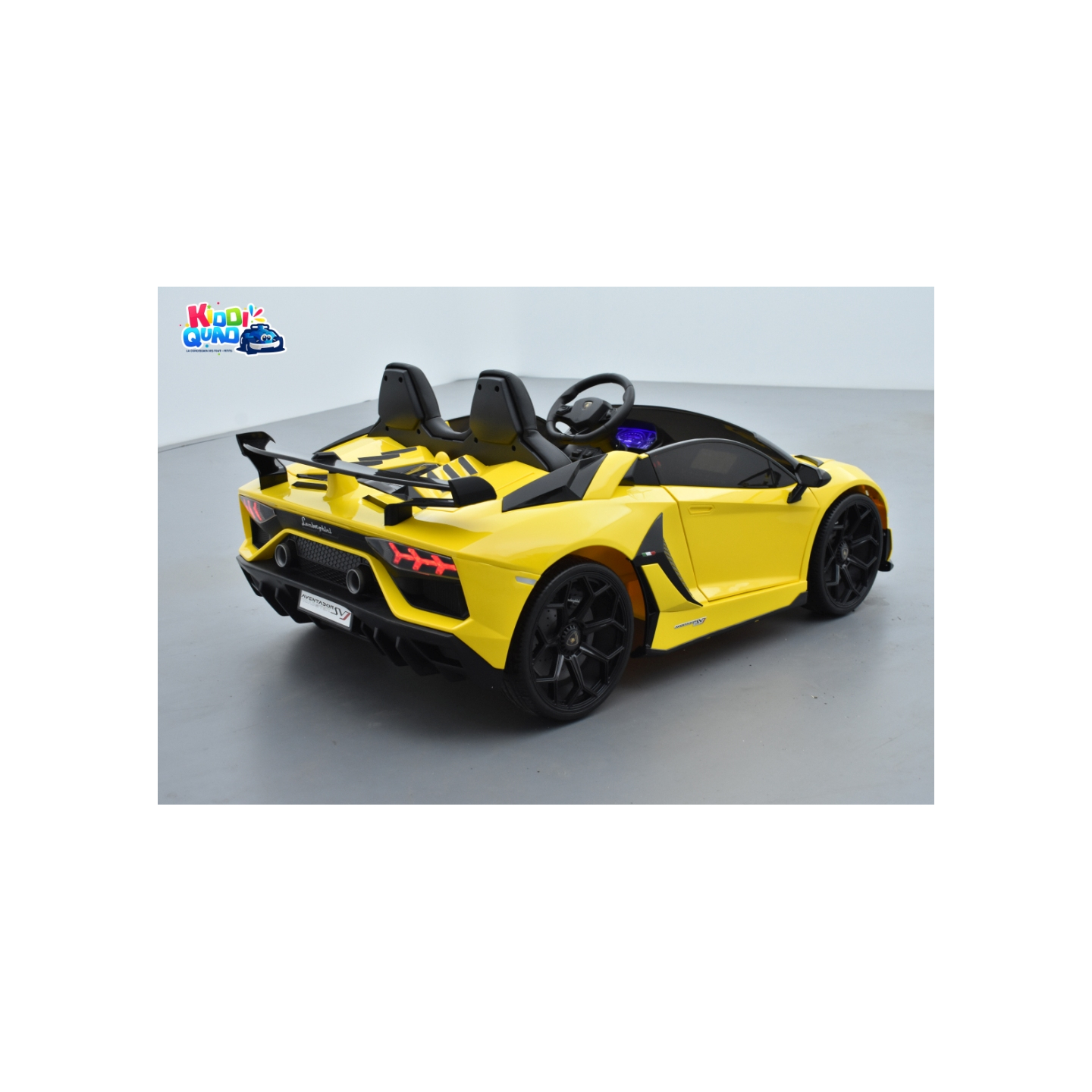 Lamborghini SVJ 2 places jaune, voiture électrique pour enfant, 24 volts - 4 moteurs