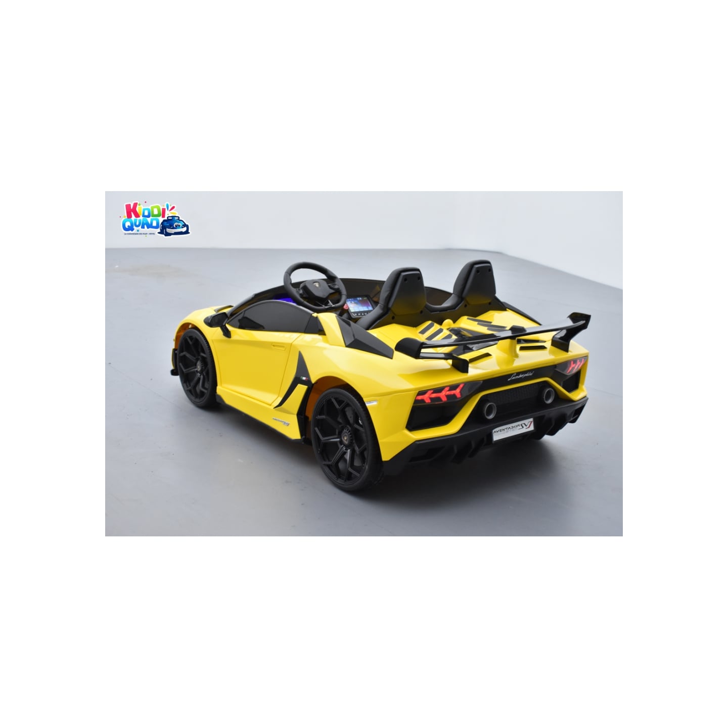 Lamborghini SVJ 2 places jaune, voiture électrique pour enfant, 24 volts - 4 moteurs