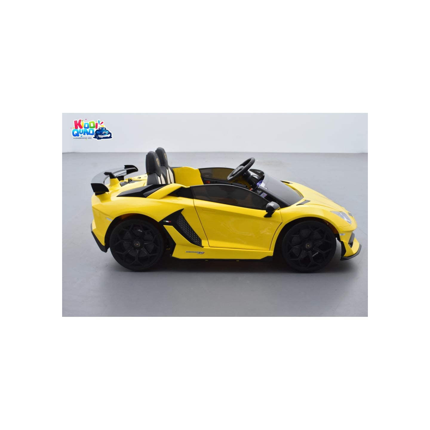 Lamborghini SVJ 2 places jaune, voiture électrique pour enfant, 24 volts - 4 moteurs