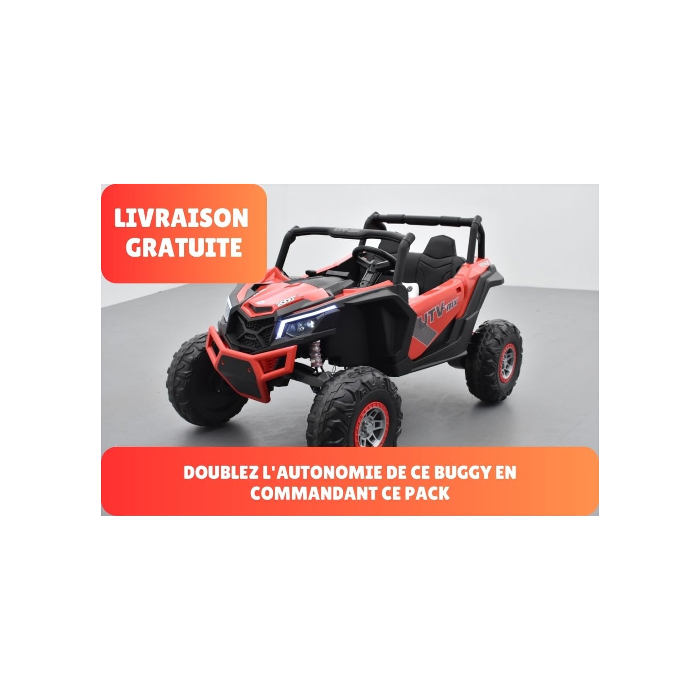Pack Scorpion rouge + 2ème chargeur + 2ème batterie + housse + plaque d'immatriculation
