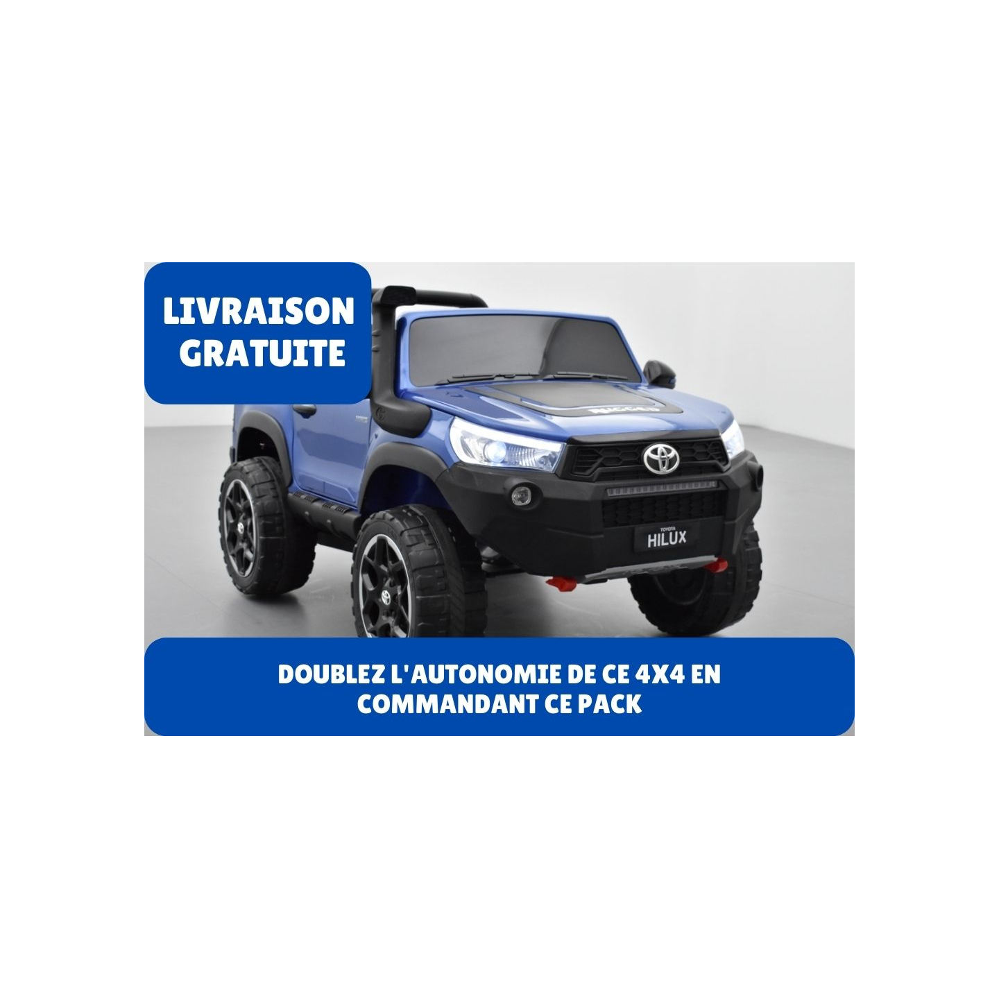 Pack Toyota Hilux bleu + 2ème chargeur + 2ème batterie + housse + plaque