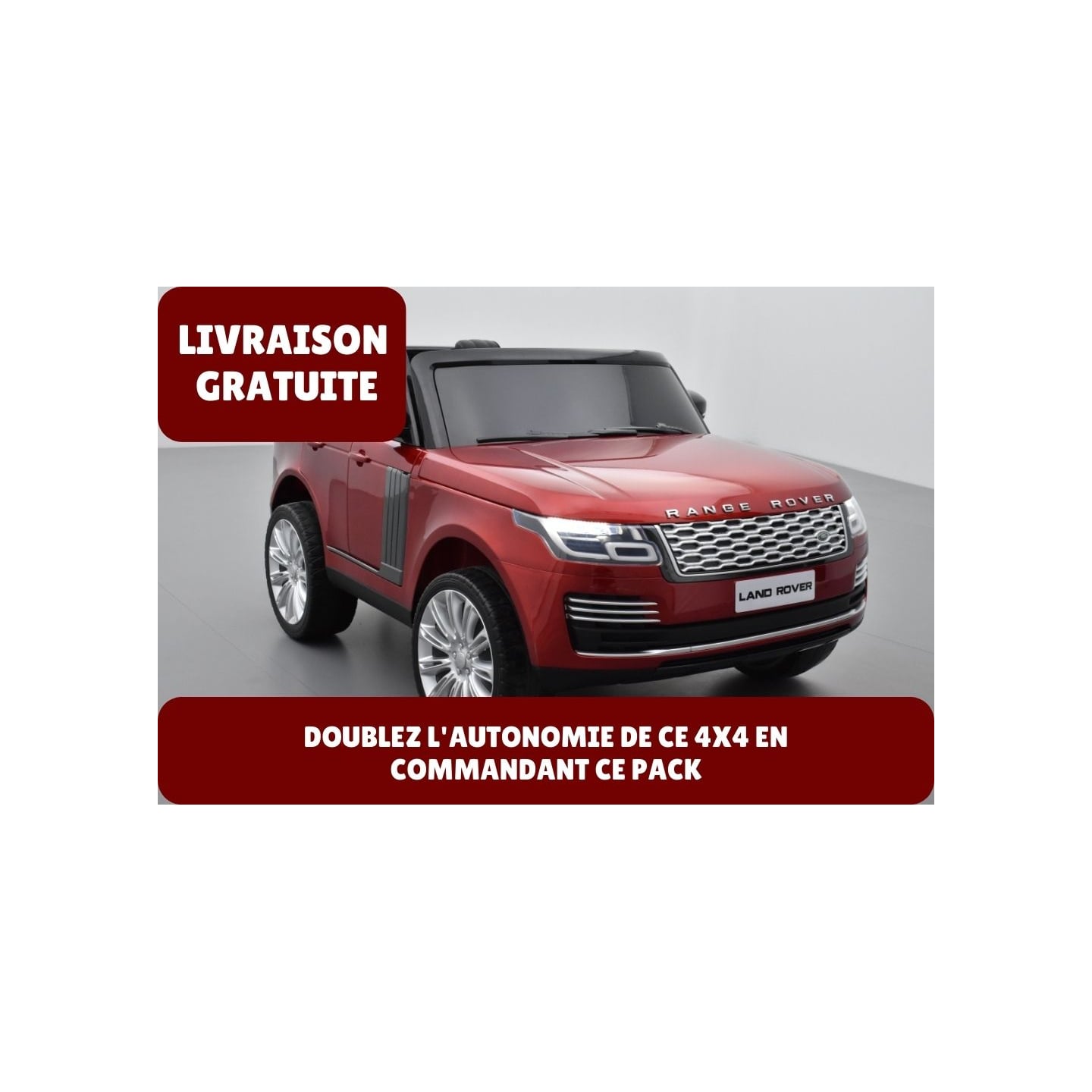 Pack Range Rover HSE rouge + 2ème chargeur + 2ème batterie + housse + plaque