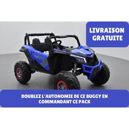 Pack Scorpion bleu+ 2ème chargeur + 2ème batterie + housse + plaque