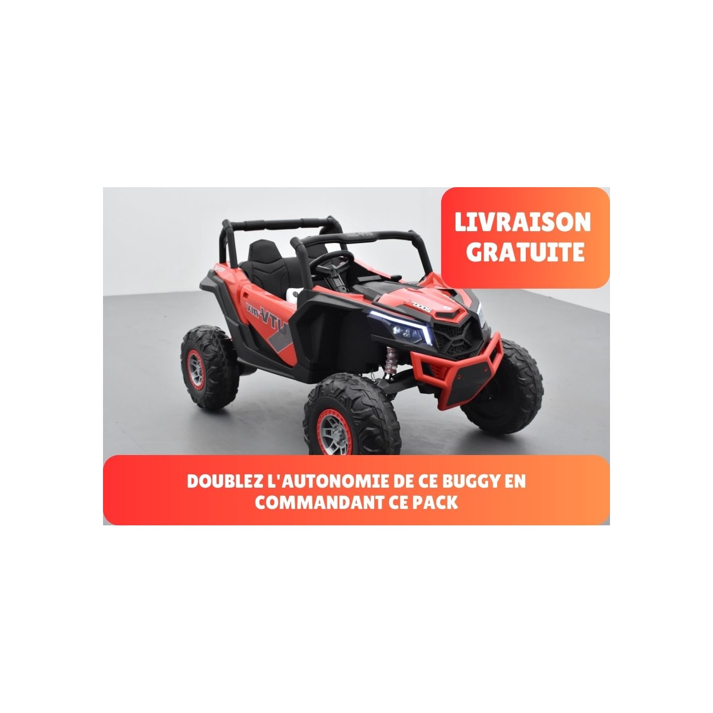 Pack Scorpion rouge + 2ème chargeur + 2ème batterie + housse + plaque d'immatriculation