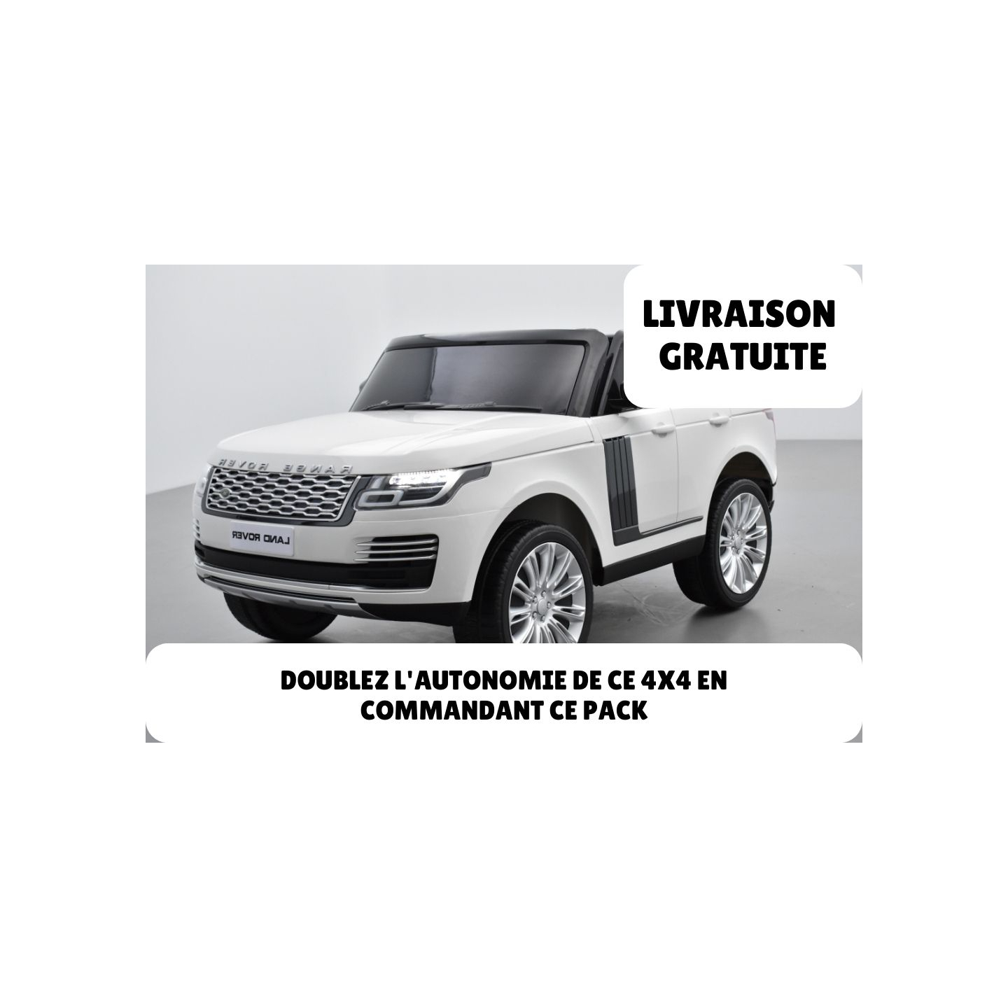 Pack Range Rover HSE blanc + 2ème chargeur + 2ème batterie + housse + plaque
