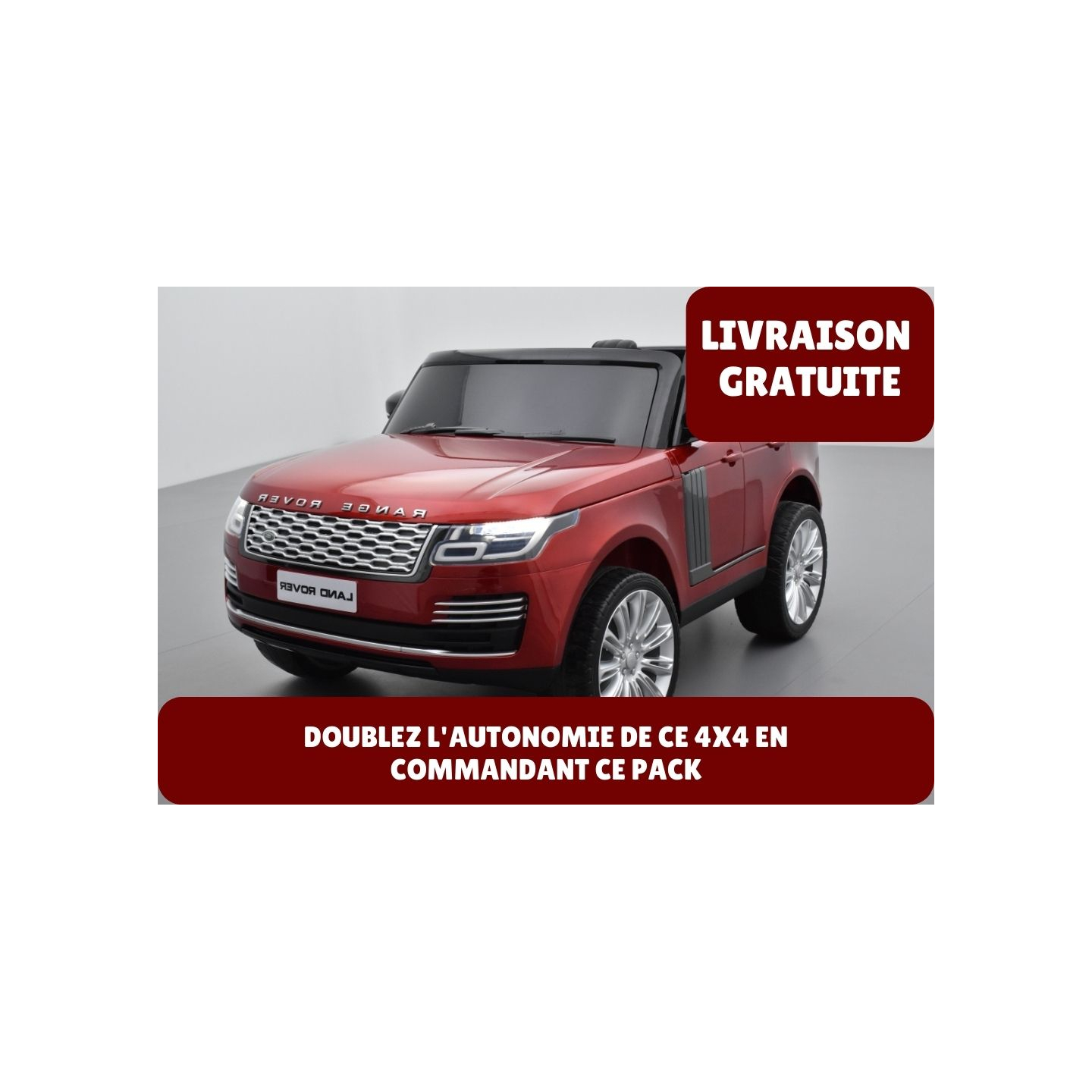 Pack Range Rover HSE rouge + 2ème chargeur + 2ème batterie + housse + plaque