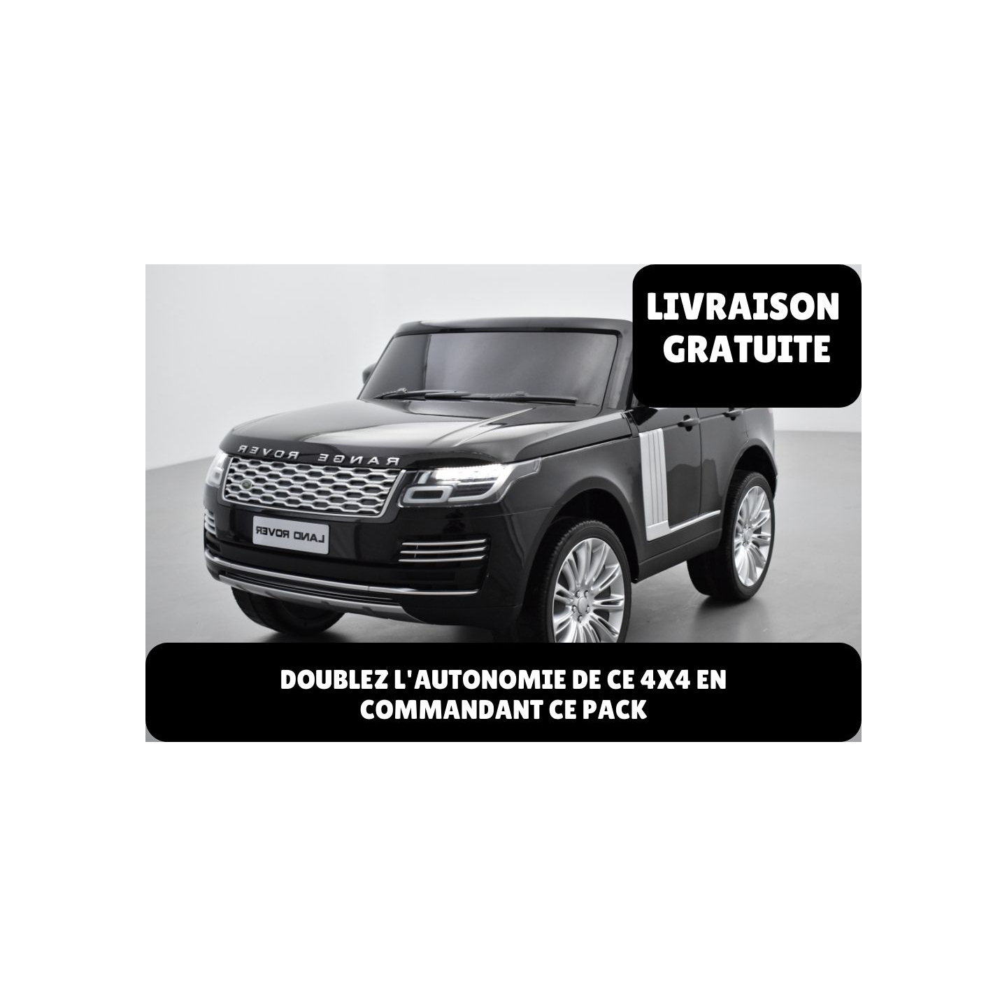 Pack Range Rover HSE noir métal + 2ème chargeur + 2ème batterie + housse + plaque