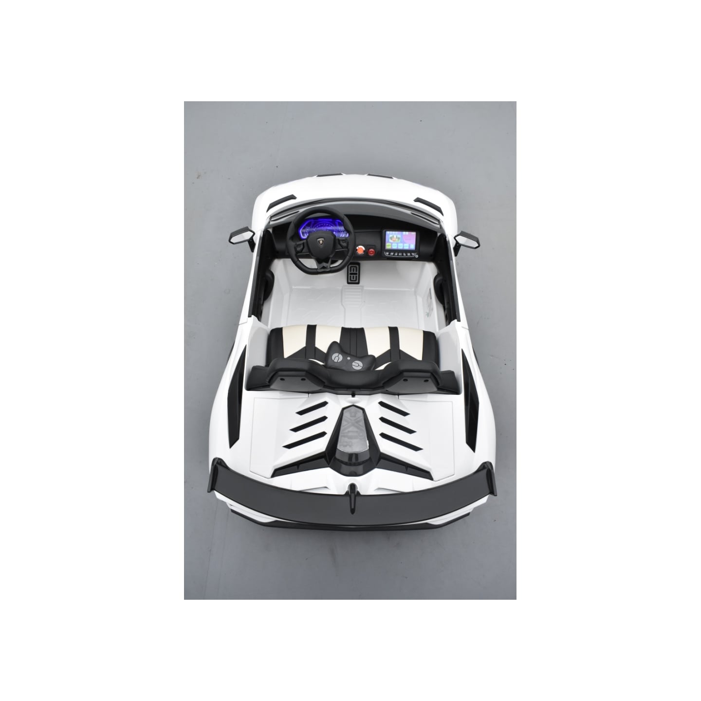 Lamborghini SVJ 24 Volts blanche, voiture électrique enfant 24V - 7AH, 2 moteurs