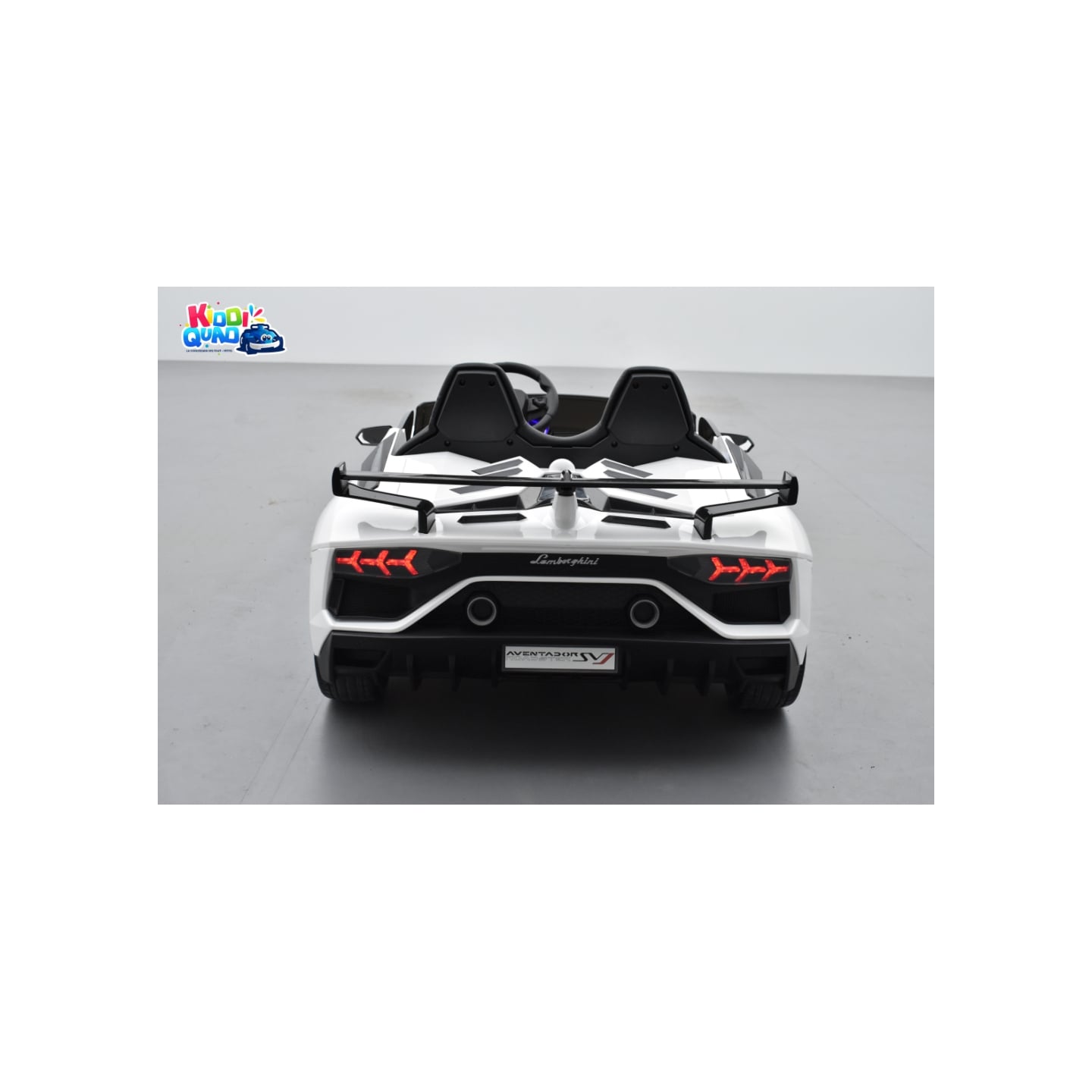 Lamborghini SVJ 24 Volts blanche, voiture électrique enfant 24V - 7AH, 2 moteurs