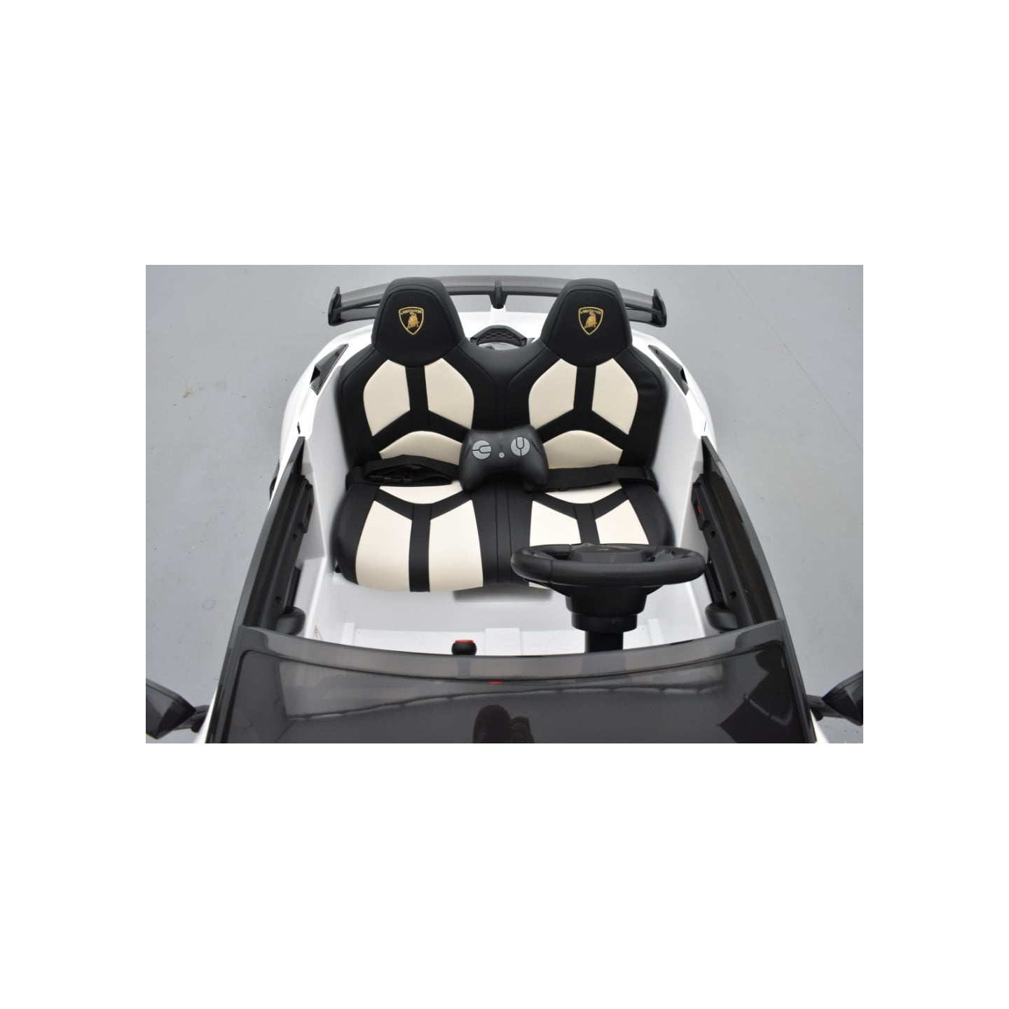 Lamborghini SVJ 24 Volts blanche, voiture électrique enfant 24V - 7AH, 2 moteurs