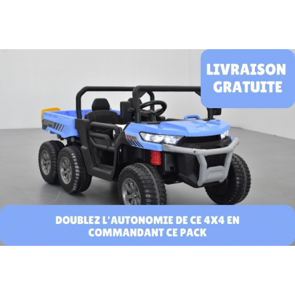 Pack ATV 6X6 Bleu + 2ème chargeur + 2ème batterie + housse + plaque