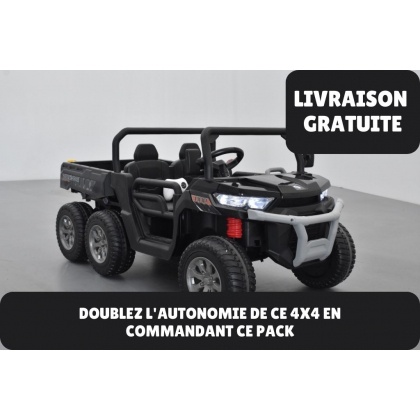 Pack ATV 6X6 Noir + 2ème chargeur + 2ème batterie + housse + plaque