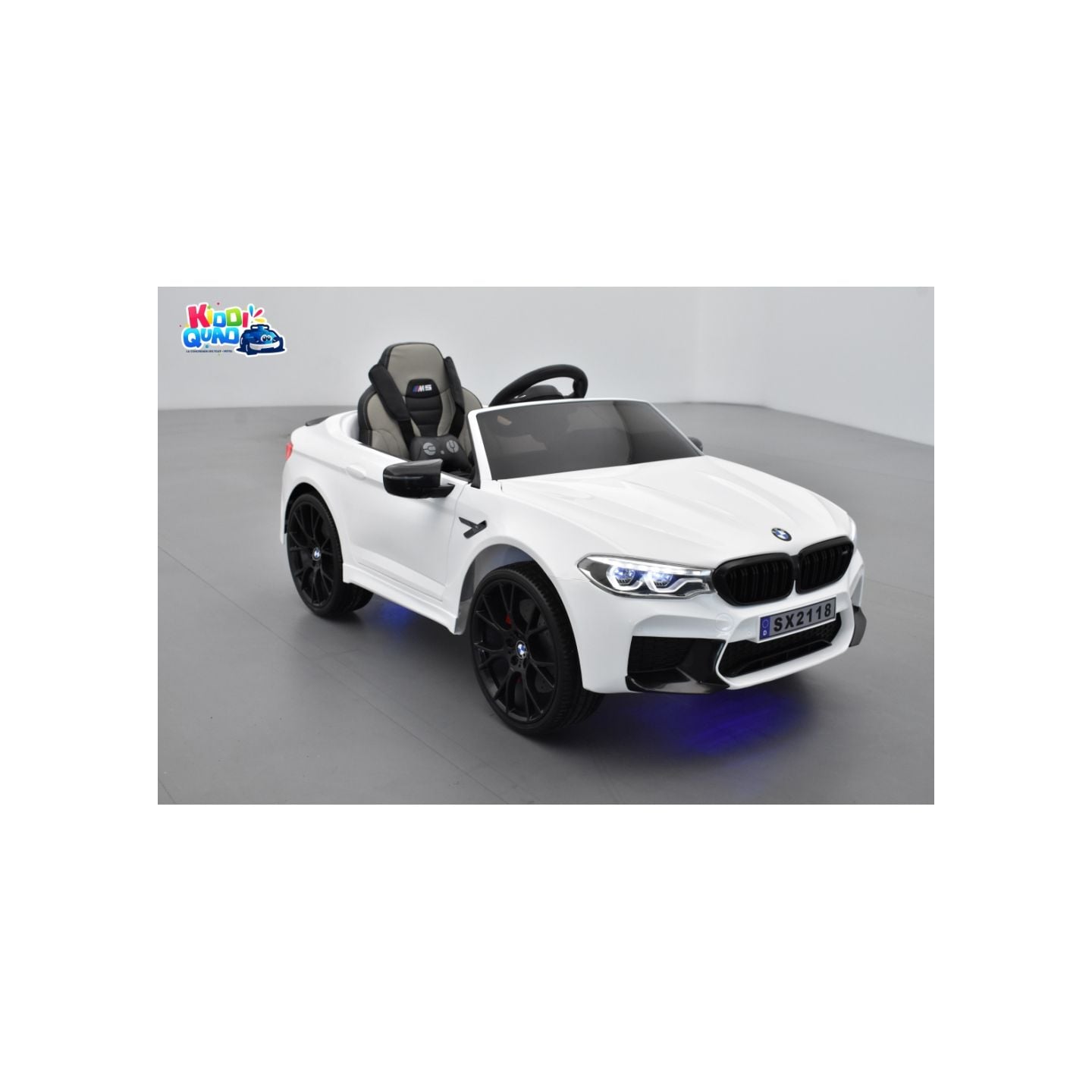 BMW M5 24 Volts blanc, voiture électrique enfant 24 Volts 1 place, 2 moteurs