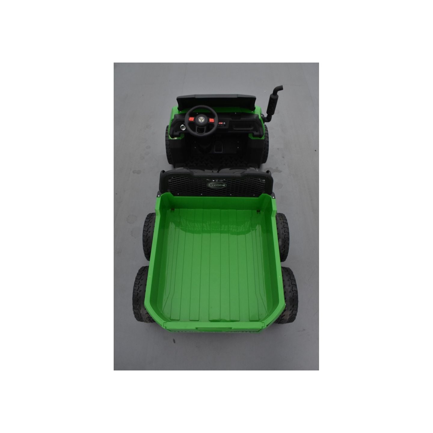 Tracteur 6X6 Vert avec benne basculante, camion électrique pour enfant, 24Volts - 7AH, 4 moteurs de 100 Watts