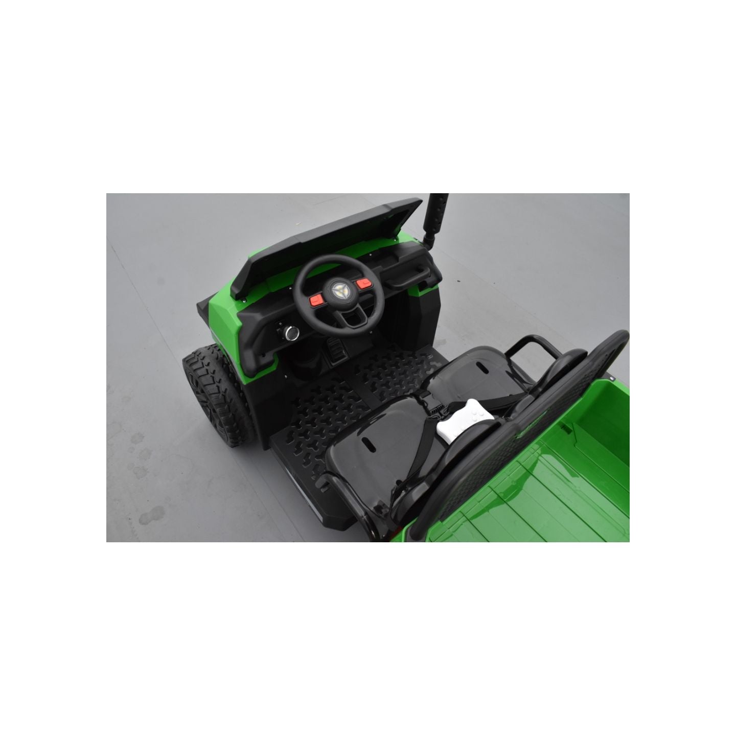 Tracteur 6X6 Vert avec benne basculante, camion électrique pour enfant, 24Volts - 7AH, 4 moteurs de 100 Watts