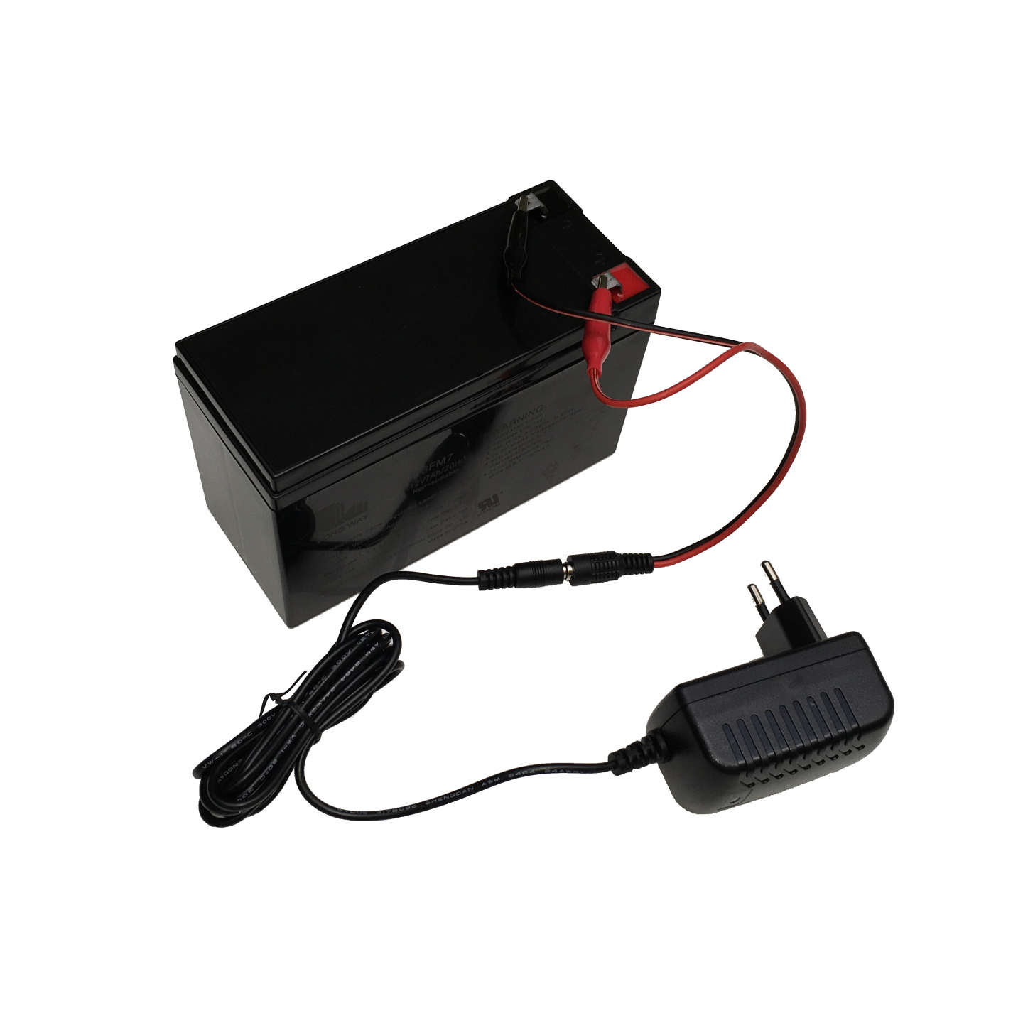 Pack Batterie 12V 7Ah + Chargeur de Batterie 12 Volts + adaptateur pinces