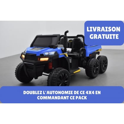 Pack Tracteur 6X6 Bleu+ 2ème chargeur + 2ème batterie + housse + plaque