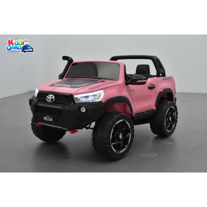 Toyota Hilux rose 24 Volts électrique pour enfant écran mp4, 4x4 électrique enfant 2 places