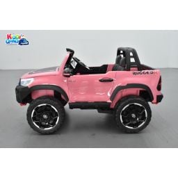 Toyota Hilux rose 24 Volts électrique pour enfant écran mp4, 4x4 électrique enfant 2 places